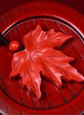 天然原矿朱砂枫叶吊坠男女款项链