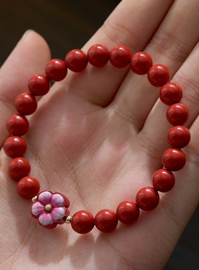 朱砂有钱花手串马年本命年桃花