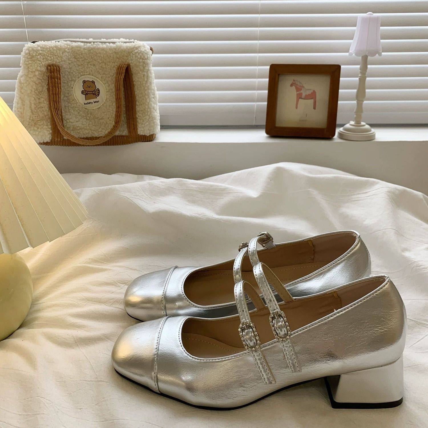 法式高跟鞋女2025春季新款气质浅口单鞋配裙子温柔风粗跟玛丽珍鞋,淘宝优惠券,粉丝福利购,淘宝优惠卷