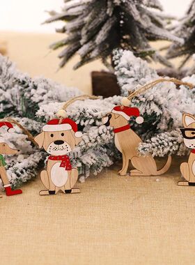 Car Ornaments Small Christmas Tree Hanging Wooden Pendants E
