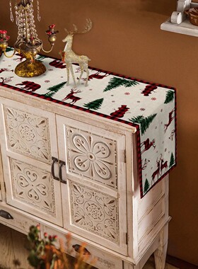 Christmas Snowflake Elk Christmas Tree Table Runner Home Wed