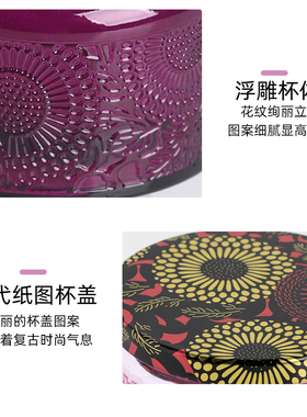 diy香薰蜡烛浮雕玻璃杯罐子
