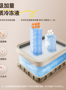 荣事达炒酸奶机家用小型迷你炒酸奶盘炒冰沙机免插电儿童炒冰机