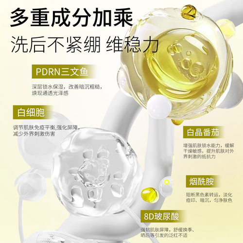 DNA钠净透洁面泡泡定制深层清洁去黑头洁面乳温和不刺激洗面奶OEM - 图1