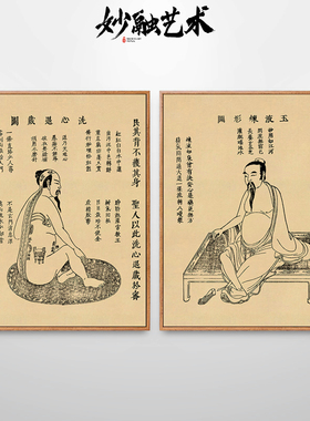 性命圭旨道家修真图挂画仿古壁画