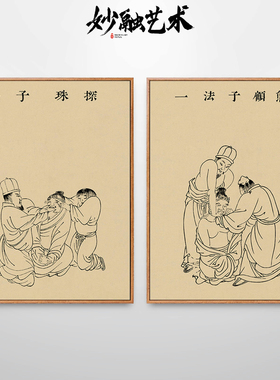 正骨图中医馆推拿按摩装饰画