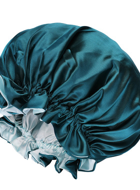 nightcap shower cap women 纯色浴帽时尚缎面宽边睡帽女士化疗帽