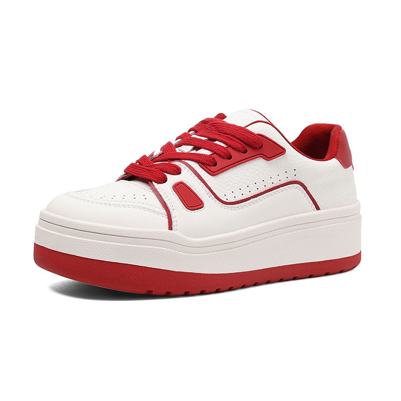 真皮小白鞋女2026春季新款松糕百搭学生增高网红厚底休闲运动板鞋,淘宝优惠券,粉丝福利购,淘宝优惠卷