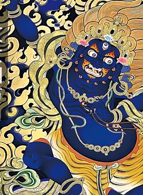不动尊菩萨佛像画不动明王唐卡挂画属鸡生肖守护佛装饰画壁画带框