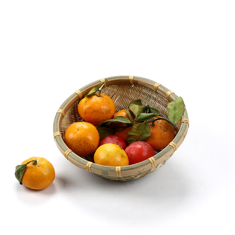 手工竹编果篮 圆形青蔑收纳筐 家用洗菜篮子 小竹筐 淘米篮馒头筐,淘宝优惠券,粉丝福利购,淘宝优惠卷