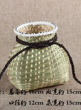 手工竹编小鱼篓小竹篓舞蹈演出