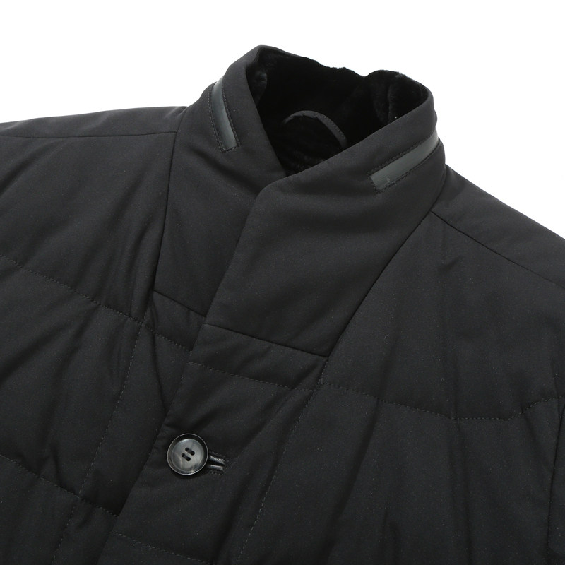 H1220芭断码清仓冬季中年男式獭兔毛领兔毛皮胆立领保暖黑色棉衣,淘宝优惠券,粉丝福利购,淘宝优惠卷