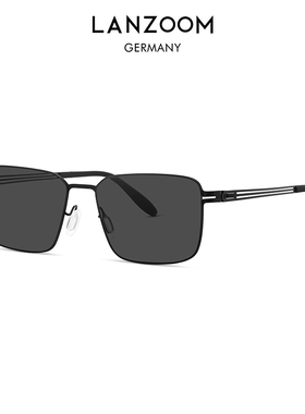 德国蓝族LANZOOM太阳镜男款高级感大脸显瘦防紫外线防晒遮阳墨镜