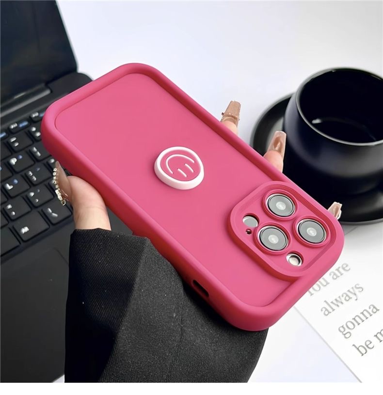 ins极简笑脸表情创意适用iPhone15Promax手机壳情侣苹果14软硅胶13ProMax小红书同款xs高级感11全包镜头12pro