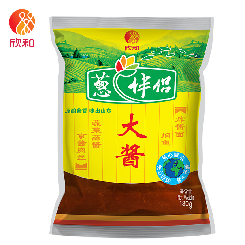 欣和葱伴侣大酱180g*10袋 原酿即食大豆酱生菜蘸酱 炸酱面酱 - 图0