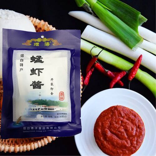 蜢虾酱山东烟台特产青洋烟海虾酱80g*5袋新鲜蜢子虾酱虾籽酱即食 - 图0