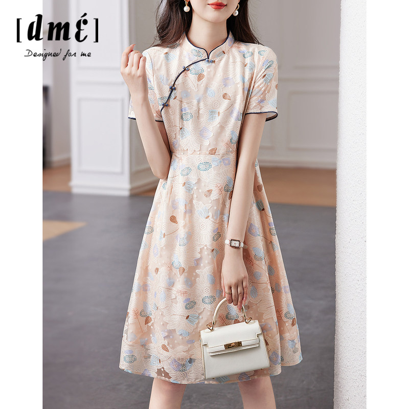 德玛纳2023夏季新款印花气质连衣裙 dmestyle连衣裙