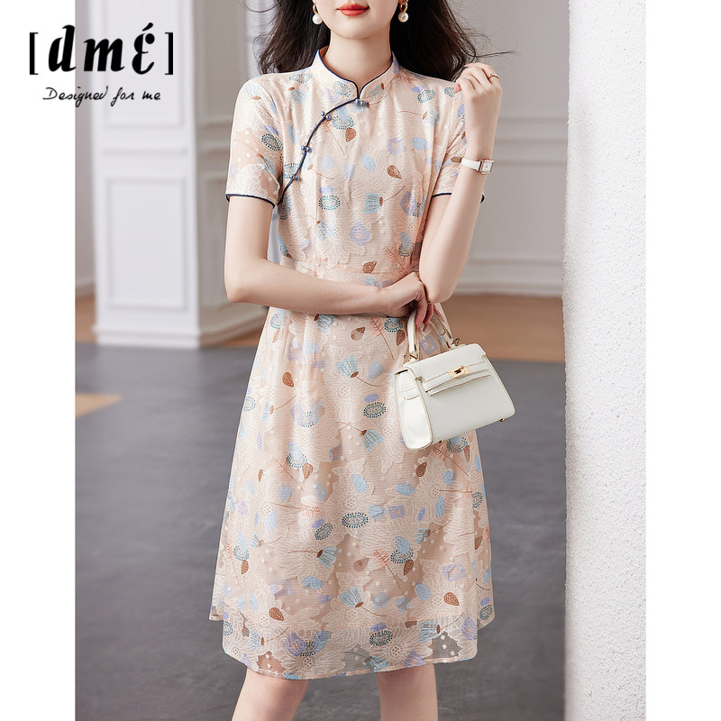德玛纳2023夏季新款印花气质连衣裙 dmestyle连衣裙