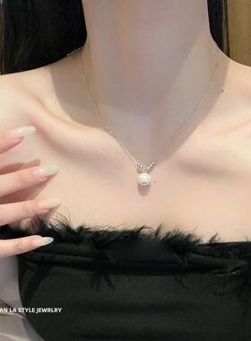 s925纯银珍珠项链女轻奢小众