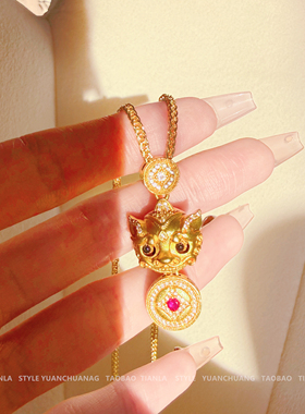 韦雪同款招财貔貅项链女