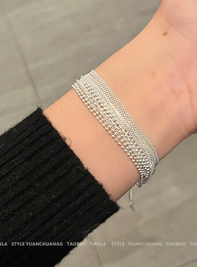 极细珠链千丝多层手链女