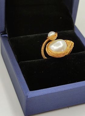 天然淡水珍珠手工原创设计戒指