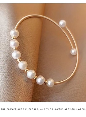 淡水珍珠ins简约手镯绕线百搭