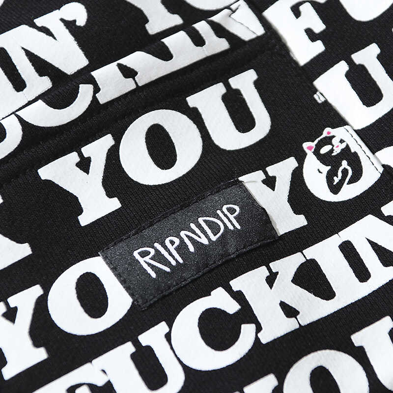 美国潮牌RIPNDIP 贱猫中指猫休闲短裤热裤FUXK满版印花男女情侣款 - 图1