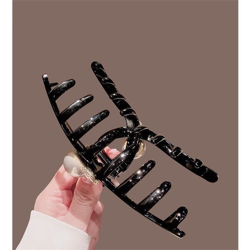 2024夏季新款大号闪钻珍珠抓夹女高级感时尚百搭发夹后脑勺鲨鱼夹 - 图3