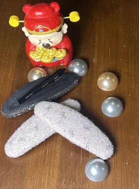 ins韩系秋冬新款蝴蝶结毛呢布艺发夹可爱百搭刘海夹侧边夹发饰女
