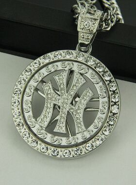 欧美个性圆形符号标志金色镶钻