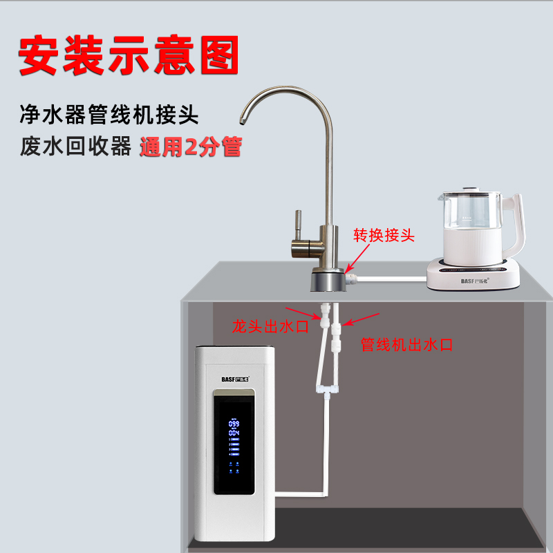 废水回收器净水器组装废水回收配件管线机接头通用RO机废水再利用 - 图2