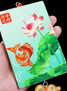 爆款卫生间鲤鱼荷花牌大门对厕所卧室门对门家用荷花锦鲤图挂件