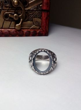 925纯银复古风格植物花边戒指托