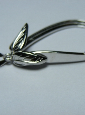 925银镀白金戒指空托吊坠