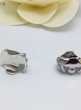 s925纯银  复古 镀白金  蜘蛛造型 指环配件  指环宽度8mm厚度2mm