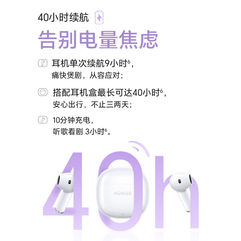 荣耀Earbuds X6蓝牙耳机TWS真无线半入耳式通话降噪游戏原装正品 - 图2