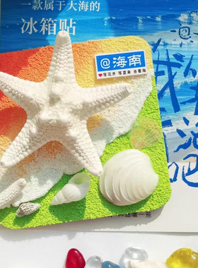 海南三亚海星贝壳可旋转夜光海浪冰箱贴旅游纪念