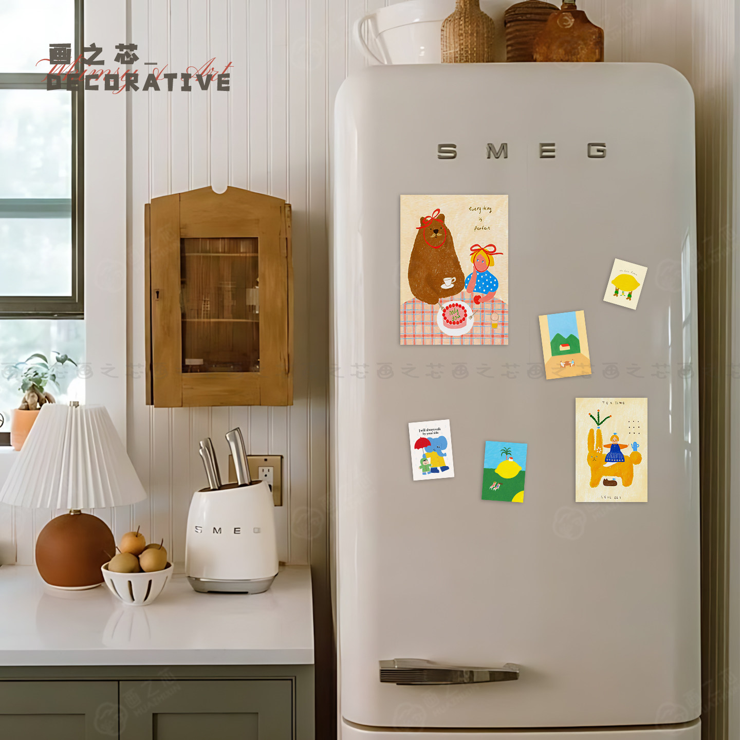 多巴胺治愈系插画奶油风可爱创意冰箱贴装饰高级感软磁片磁吸贴片,淘宝优惠券,粉丝福利购,淘宝优惠卷