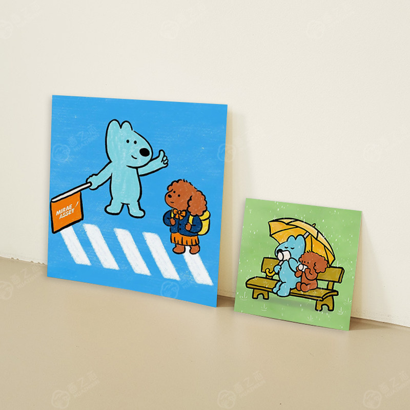 装饰画替换画芯内布ins可爱治愈草莓蓝色小狗餐厅挂画海报贴画,淘宝优惠券,粉丝福利购,淘宝优惠卷