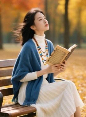 手工串珠复古天然木珠多层长项链