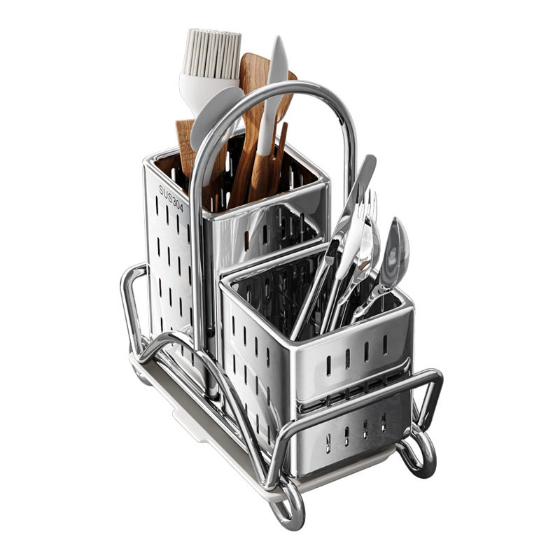 304 stainless steel square kitchen drain chopstick barrel