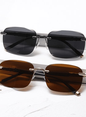 无框切边偏光男士太阳镜
