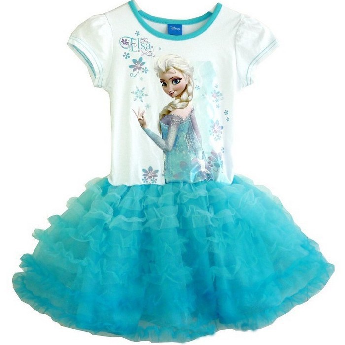 Kids Girls Dresses Frozen Elsa dress costume Princess dress-图2