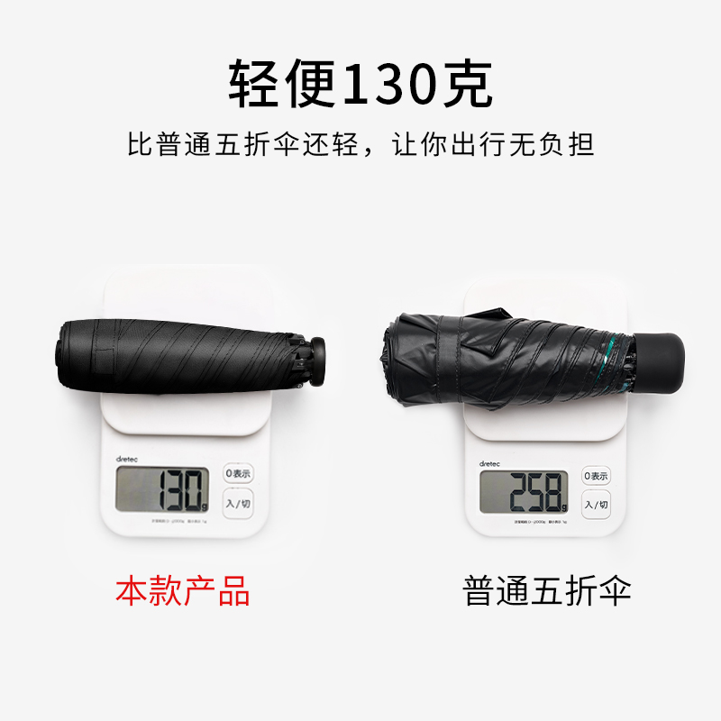 超轻便太阳伞女防晒防紫外线五折迷你小巧遮阳日系拇指伞晴雨两用
