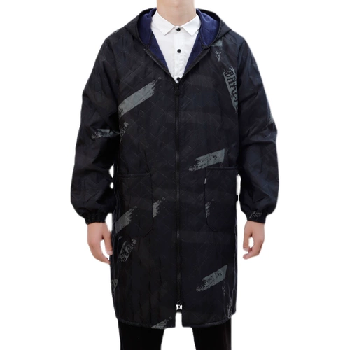 Куртка для работы, водонепроницаемый длинный фартук, утепленный нагрудник, длина макси, увеличенная толщина