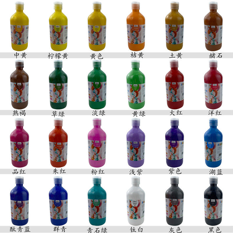 水粉颜料儿童美术生专用画材染料绘画挤压套装手指画按压水洗水彩 - 图3