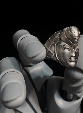 卡赞KAZANKOORI JOJO奇妙冒险绯红之王漫改指环头雕开口戒指