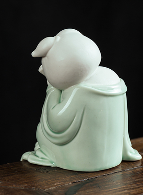 陶瓷仕女摆件创意青瓷唐朝小胖妞人物客厅中式玄关博古架禅意摆设