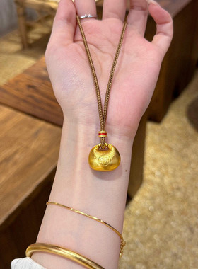 水贝同款小胖福合成金项链送闺蜜